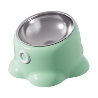 Imagem de Generic Alimentador de gatos inclinado, tigela de água para gatos, prato de alimentação, dispensador de comida para cães pequenos, Verde