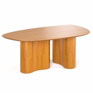 Imagem de Mesa de Jantar Com Tampo Organico Design Moderno Cinamomo Linha Alta Base Moderna