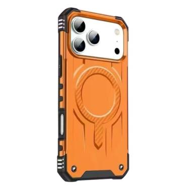Imagem de FWYANZH Capa magnética para iPhone 17 Pro Max/17 Pro/Air/17, capa de proteção fina à prova de choque TPU e PC híbrida, laranja, ar