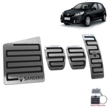 Imagem de Descanso + Pedaleiras Renault Sandero 2008 A 2013 Preto