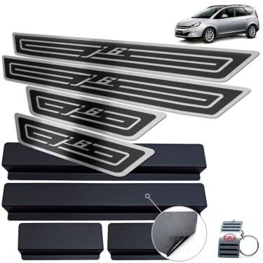 Imagem de Soleira Aço Inox Jac J6 2011 A 2016 Preto Alto Relevo