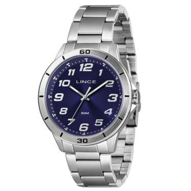 Imagem de Relógio LINCE masculino analógico azul prata MRMM003L46 D2SX