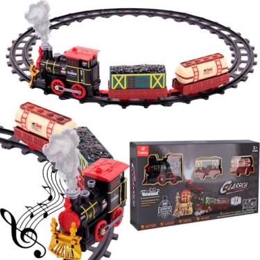 Imagem de Trenzinho Trem Locomotiva com Pista Luz Som e Fumaça - Castela