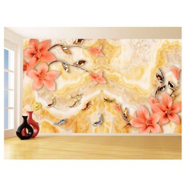 Imagem de Papel De Parede 3D Floral Textura Sala Flores 3,5M Xfl259