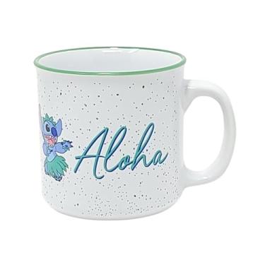 Imagem de Silver Buffalo Caneca de cerâmica Disney Lilo and Stitch "Aloha" com costura, 590 ml