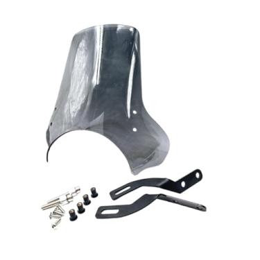 Imagem de KiBcsLic para- de motocicleta, carenagem frontal, defletor de vento, proteção resistente, divisor de vento, para- grande de motocicleta, Cinza