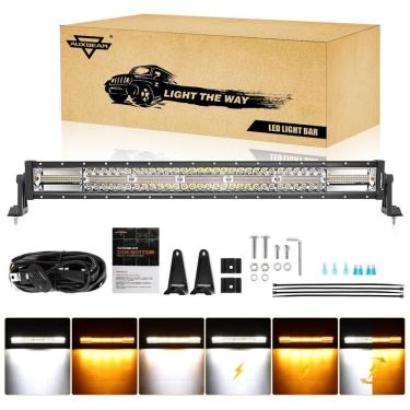 Imagem de Barra LED Offroad com 18000 Lúmens e 2 Cores de Luz, 180W, Auxbeam, Preto