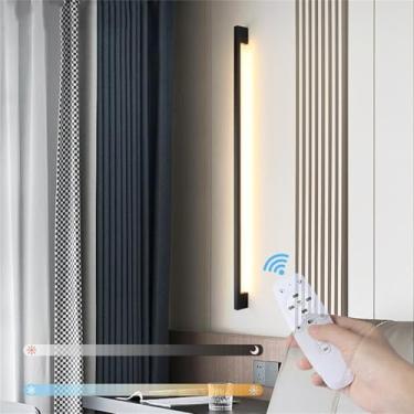 Imagem de Luminária de parede regulável com controle remoto, luminária de parede interna, luminária de parede acrílica montada na parede, arandela de alumínio minimalista moderna, espelho, armário, co