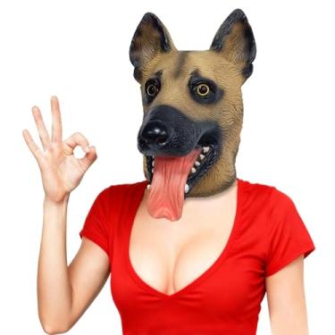 Imagem de Kurmingary German Shepherd Mask, Dog Head Mask, Funny Realistic Latex Animal Sheepdog Full Head Mask for Cosplay Party Props