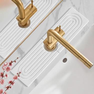 Imagem de Tapete de torneira para pia de cozinha, bandeja de secagem rápida de diatomita, protetor de respingos de pia de cozinha de 40 cm e bandejas de pedra de banheiro para balcão. Super absorvente. Branco.