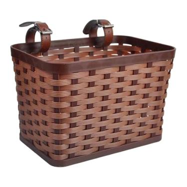 Imagem de Zxpjkyu Cesta Infantil, Suporte para Bicicleta de Cachorro, Organizador de Peças Pequenas, Cesto de Bagagem para Andar de Bicicleta, Ciclismo, Bicicleta para, Marrom