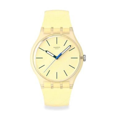 Imagem de Swatch Relógio casual unissex amarelo de quartzo cítrico TILT