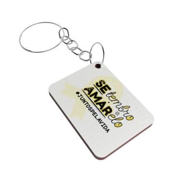 Imagem de Kit 50 Chaveiros MDF Setembro Amarelo Valorização da Vida - R9 Decor, 