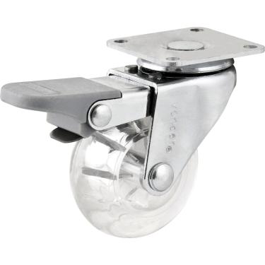 Imagem de Rodizio Giratório Com Freio 1.3/8  Leve 20kg Poliuretano Tra