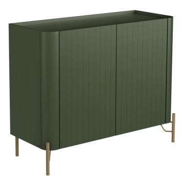 Imagem de Aparador Buffet Sala de Jantar 2 Portas Brise Pés Industrial Dourado Naim I03 Musgo - Lyam Decor