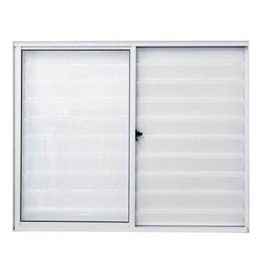 Imagem de Janela Veneziana 3 Folhas 1,00x1,20 Alumínio Branco S/ grade - ALLO ES