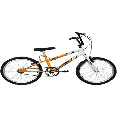 Imagem de Bicicleta de Passeio Ultra Bikes Esporte Bicolor Rebaixada Aro 20 Reforçada Freio V-Brake Infantil Juvenil Laranja/Branco