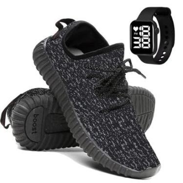 Imagem de Tênis Masculino Esporte Corrida e Academia Solado Macio Super Leve com Relógio Digital-Masculino
