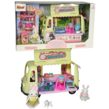 Imagem de Casinha Feliz Food Truck Sorvete Coleção Playset Coelhinhos
