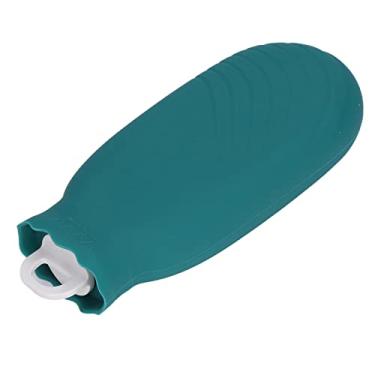Imagem de Cryfokt 550ml Silicone Bolsa de água Quente de Pelúcia Design de Desenho Animado à Prova de Vazamentos para Suprimentos Domésticos (Verde)