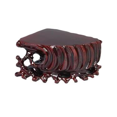 Imagem de Base de suporte de exibição Vaso de bonsai com base madeira em formato leque, prateleira exposição para aquário e decoração casa(Grande)