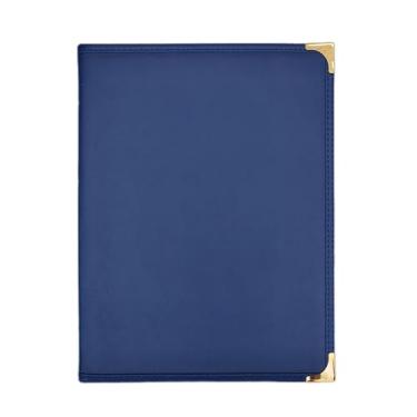 Imagem de shamjina Capa para Cardápio de Restaurante, Livro de Cardápios 9,6 x 12,6 polegadas, Manga Transparente Elegante, 6 Vistas, Pasta de Cardápios para Festa em, Azul