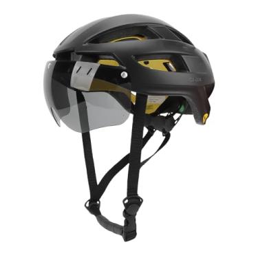 Imagem de Luocute Capacete de Ciclismo Com Tecnologia MIPS, Luz LED Ajustável e óculos Integrados para Mountain Bike, Cabe na Circunferência da Cabeça de até 65 Cm (Preto)