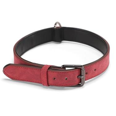 Imagem de Coleira Ajustável Com Dupla Espessura Reforçada Confortável Para Cachorro Grande Médio Pequeno Porte(Vermelho,GG (3,0cm))