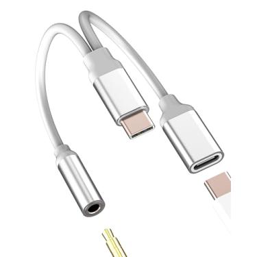 Imagem de Adaptador de fone de ouvido USB C para 3,5 mm 2 em 1 para iPhone 16 15 Pro Max carregador divisor de áudio auxiliar automotivo para iPad 10 compatível com Samsung Galaxy S24 S23 plugue ultra tipo C