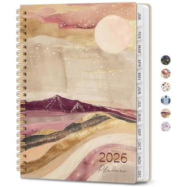 Imagem de Agenda 2026 – Agenda semanal e mensal, janeiro de 2026 a dezembro de 2026, agenda de calendário 2026 com encadernação em espiral, bolso interno, perfeito para material escolar de escritório em casa