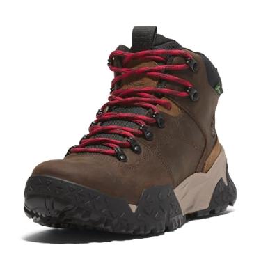Imagem de Timberland Bota masculina Motion Scramble Mid com cadarço impermeável, marrom médio, grão integral, tamanho 43