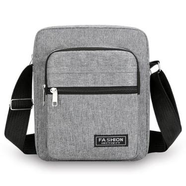 Imagem de Mochila masculina clássica transversal transversal mochila tiracolo pequena portátil para atividades ao ar livre NSDJB05, Cinza