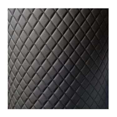 Imagem de Couro sintético acolchoado vinil PVC tecido de couro sintético impermeável tecido de couro sintético acolchoado ponto diamante acolchoado forro de linho estofado (preto 2, 1,6 x 4m)