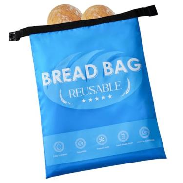 Imagem de Meowoo Sacos de pão reutilizáveis para fermento caseiro, sacos de poliéster para massa fermentada com zíper selado, forro de TPU, mantém os sacos de armazenamento de alimentos frescos por mais tempo