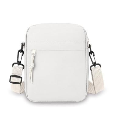 Imagem de Bolsas transversais, bolsa de ombro feminina, masculina, pequena, bolsa tiracolo de cor sólida, bolsa carteira moderna, B - branco