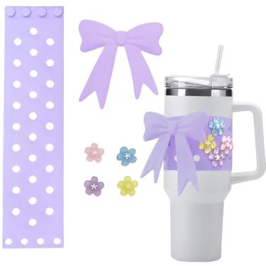 Imagem de Acessórios decorativos para garrafa de água esportiva Stanley Cup Tumblers Essentials Cup Strap and Flower Jewelry Conjunto de pingentes para 400 ml, 850 g, 1,134 g