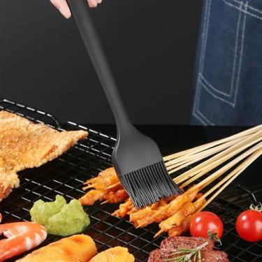 Imagem de Pacote com 2 pincéis de confeitaria de silicone, resistente ao calor, perfeito para churrasco, cozinha, cozinha, sem BPA, pode ser lavado na lava-louças (preto)