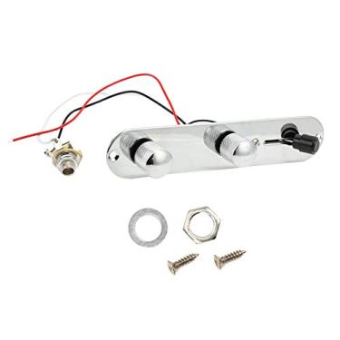 Imagem de Placa de controle de guitarra, placa de controle de guitarra cromada de metal cromado 3 vias placa de controle pré-cabeada para telecaster, peças de reposição de guitarra