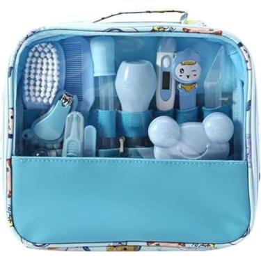 Imagem de Kit Higiene para Bebê com 13 Peças – Bolsa Organizada e Compacta | Itens Essenciais para Cuidados do Recém-Nascido | Seguro, Prático e Perfeito para Passeios e Uso Diário (Kit Azul)