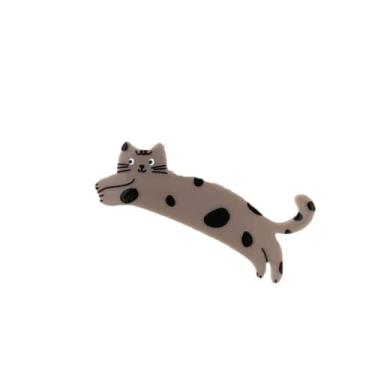 Imagem de Grampo de cabelo de ácido acético com desenho animado Kawali colorido gato bico de pato clipe de cabelo doce estilo coreano para meninas (café-A)