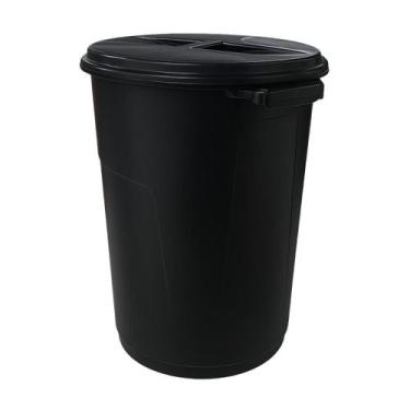 Imagem de Lixeira 60L com Tampa Removível Preta em Polipropileno  Lixeira Grande