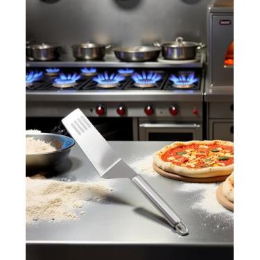 Imagem de Espátula de aço inoxidável para alimentos para hambúrguer de pizza espátula para churrasco com alça LCC2283-01