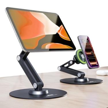 Imagem de Bracketron Suporte magnético para iPad - Suporte MagAlign PRO para tablet com compatibilidade MagSafe, base giratória 360 e braço pivô ajustável, ímãs ultra fortes + design de sucção