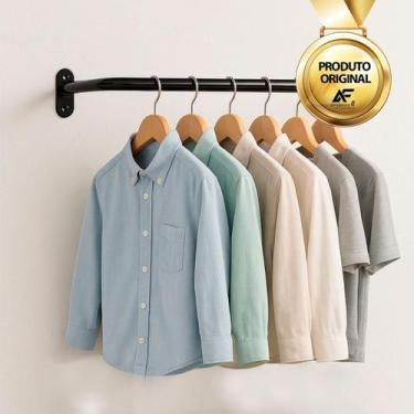 Imagem de Arara De Parede Cabideiro Para Closet Loja Reta 68cm Preta - AferMix