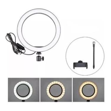 Imagem de Led Ring Light 26Cm Para Maquiagem Fotos Com Suporte Celular