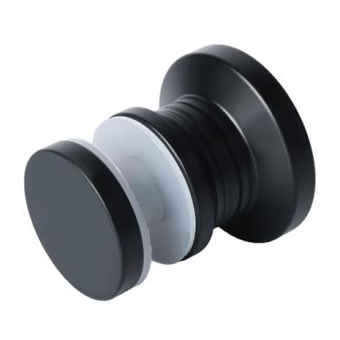 Imagem de Puxador de porta de vidro para chuveiro Alise Solid SUS304 de aço inoxidável de lado único com diâmetro de 4,5 cm, Matte Black