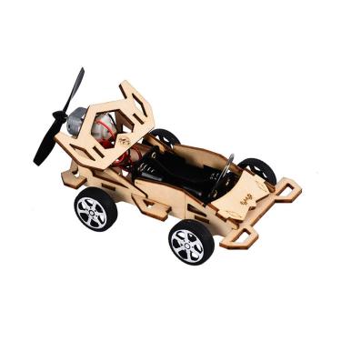 Imagem de Kit de experimentos científicos para carros de corrida de madeira movidos a vento para crianças