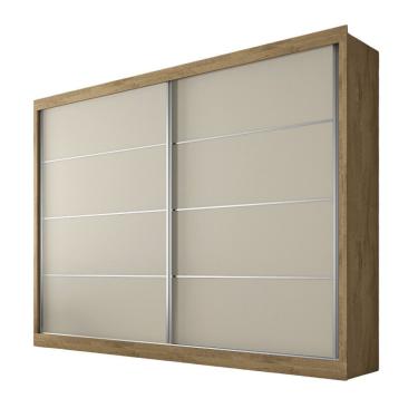 Imagem de Guarda Roupa Verona Plus 2 Portas 100% Mdf Mademarcs Amêndoa-off White-amêndoa