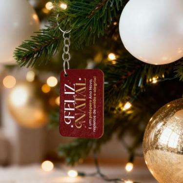 Imagem de Kit Lembrancinhas Chaveiros de Natal em MDF Mensagens e Ilustrações Fe