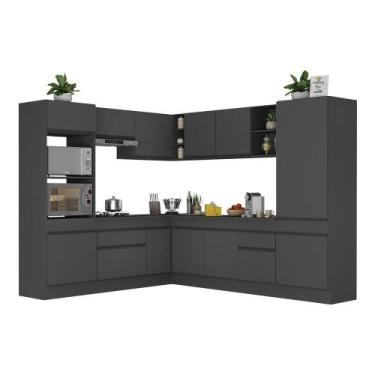 Imagem de Armário De Cozinha Completa De Canto Com Rodapé Veneza Multimóveis V20